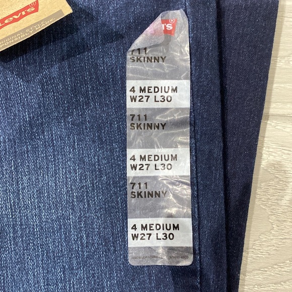 Levi’s 711 Skinny Mid Rise Slim Jeans Size 4 Medium - Picture 4 of 7